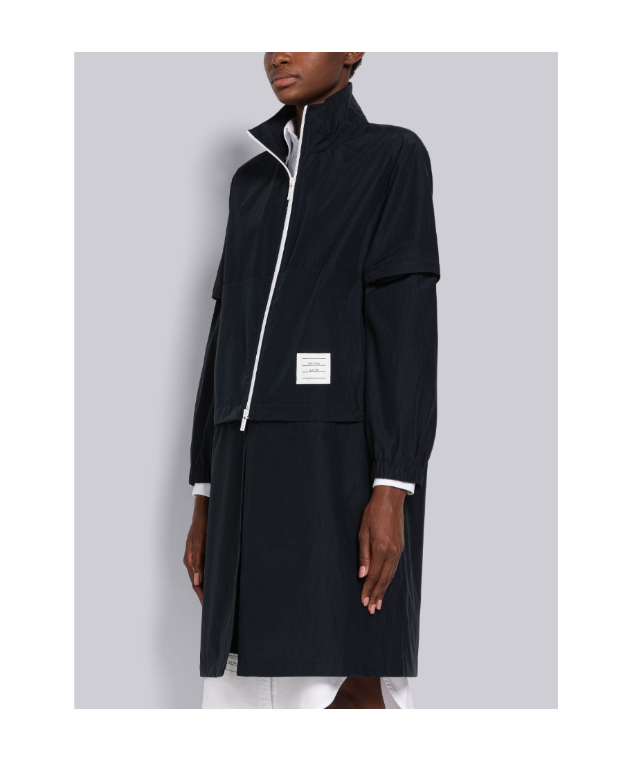 Thom Browne Tear-resistant 2-in-1 Zippered Casual Jacket In Navy Blue
