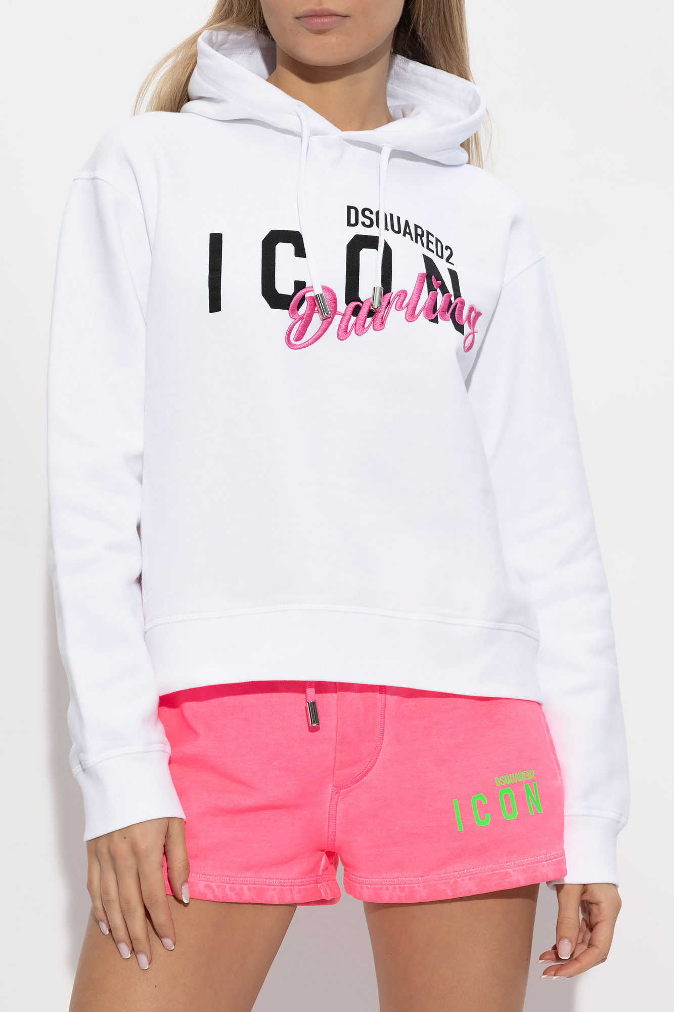 Dsquared2 Icon Darling Cool Cotton Hoodie In White