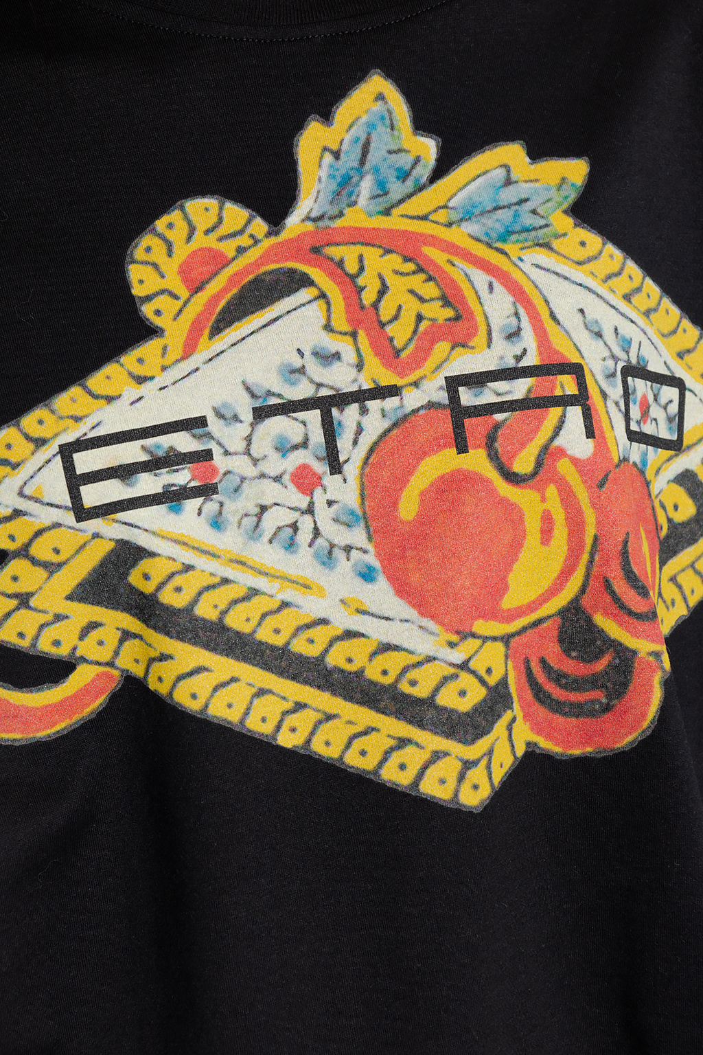 Etro T-shirt With Round Neck And Short Sleeves In Black