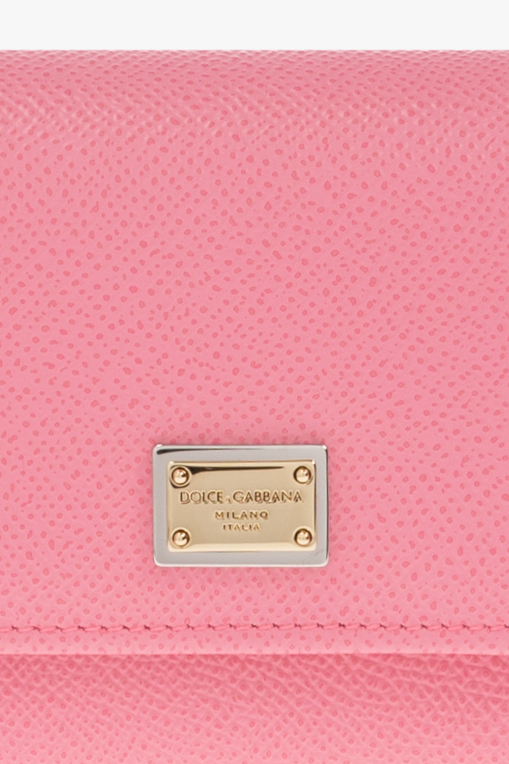 Dolce & Gabbana Logo-plaque Leather Wallet In Pink