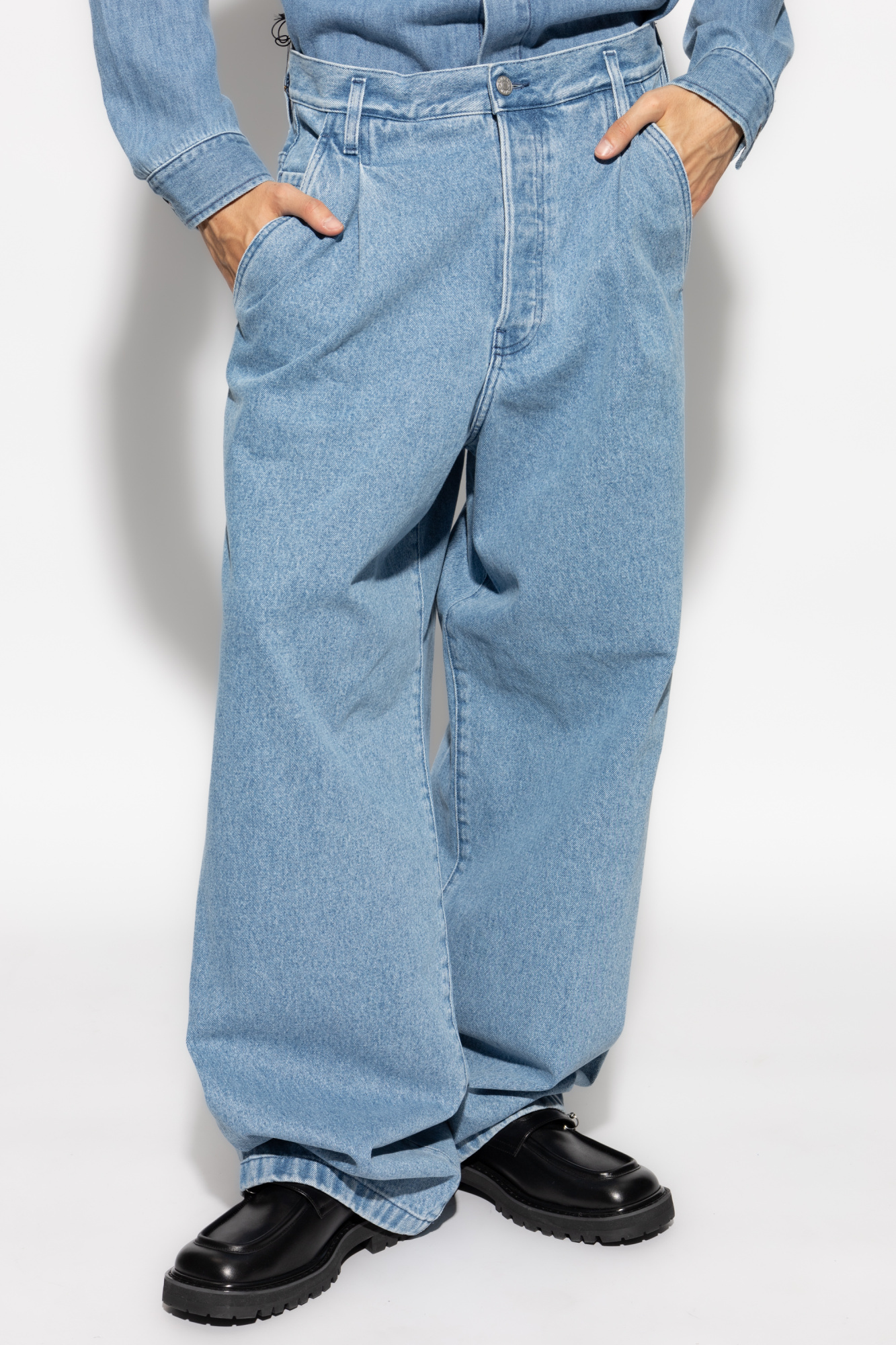 Dries Van Noten Belt-loop Jeans In Blue