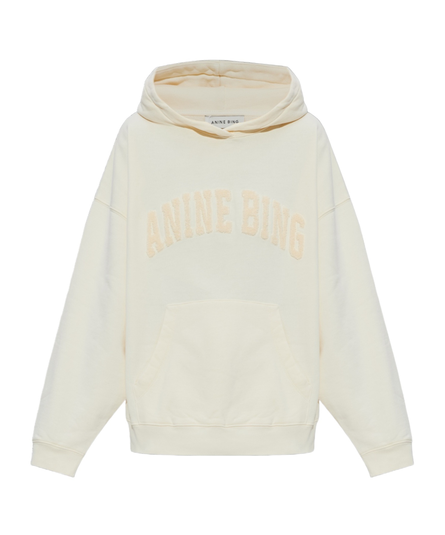 Anine Bing Long-sleeved Hooded Sweatshirt In White