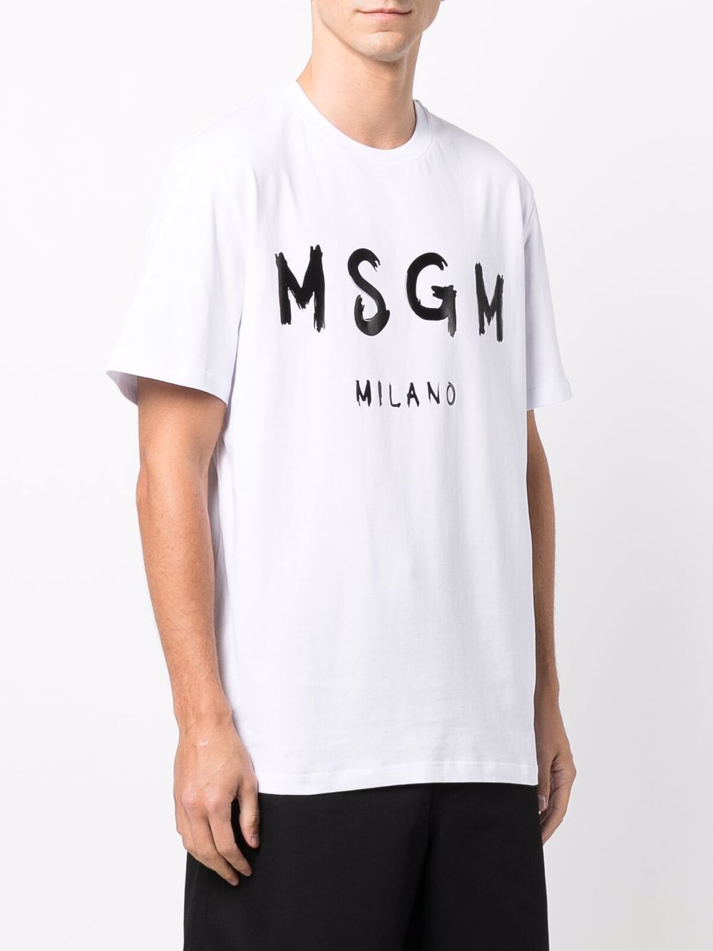 Msgm Logo Print Cotton T-shirt In White