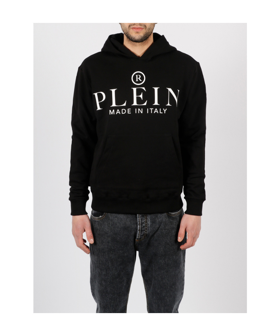 Philipp Plein Logo-print Pullover Hoodie In Black
