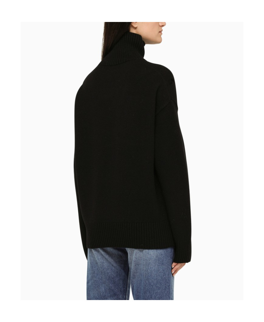 Ami Alexandre Mattiussi Ami Paris Funnel-neck Sweater With Heart Intarsia Design In Black