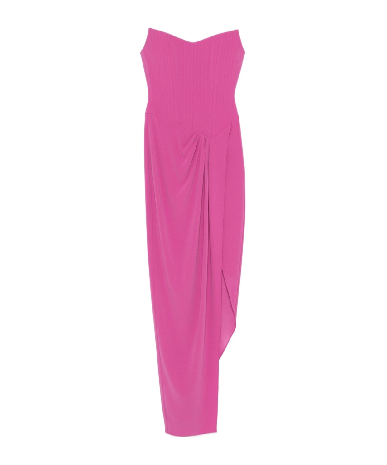 Alex Perry Strapless Corset Asymmetrical Maxi Dress In Pink