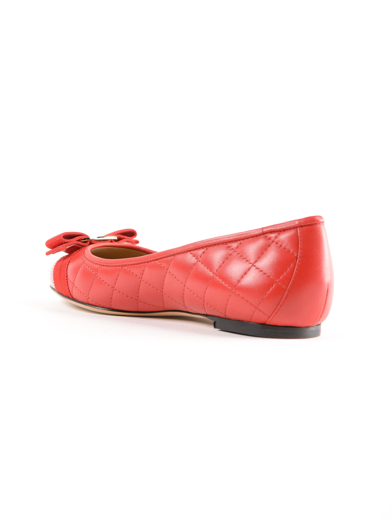 Ferragamo Bow Tie Ballet Shoes In Orange