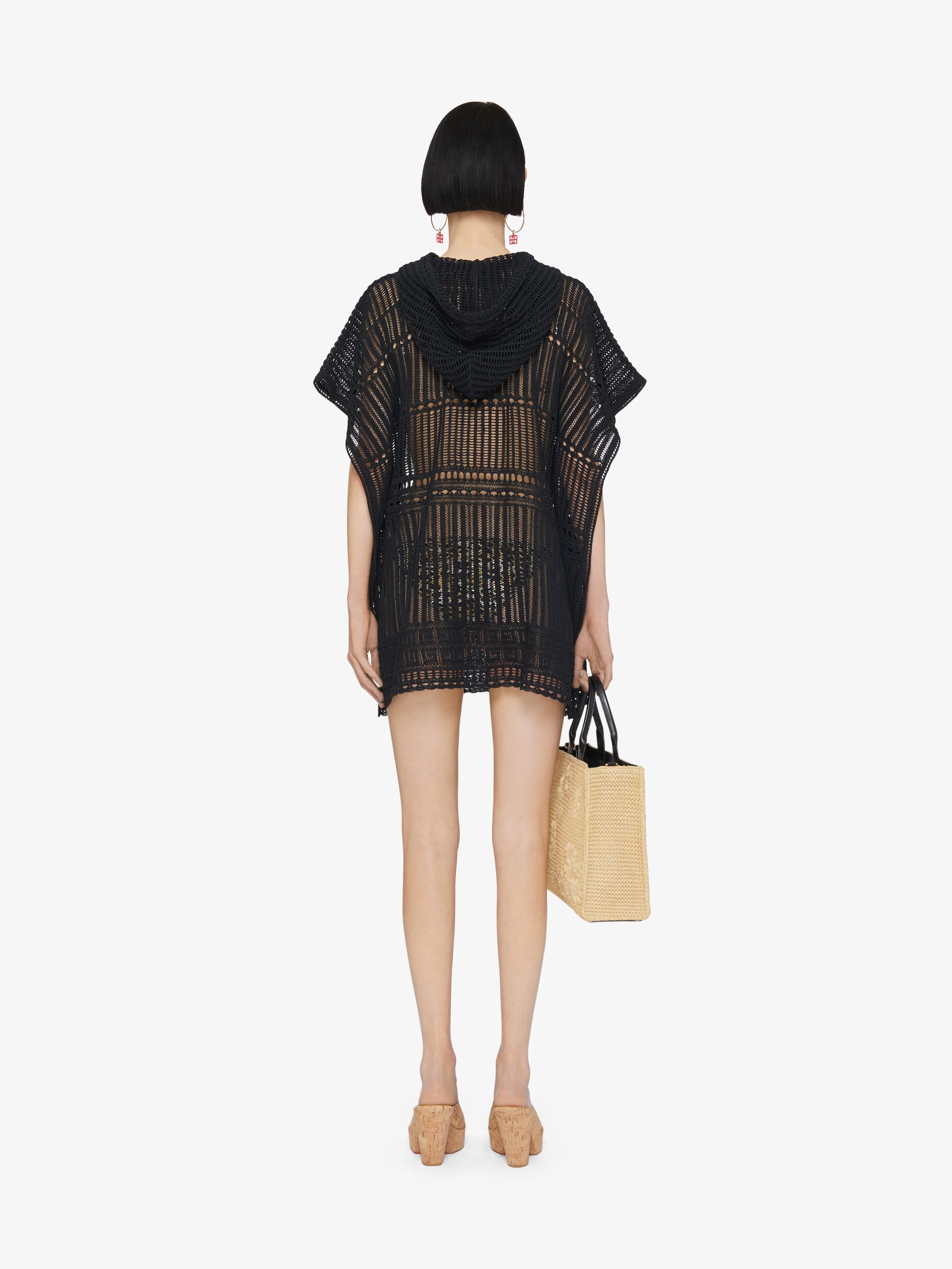 Givenchy Crocheted Hooded Blouse In Black