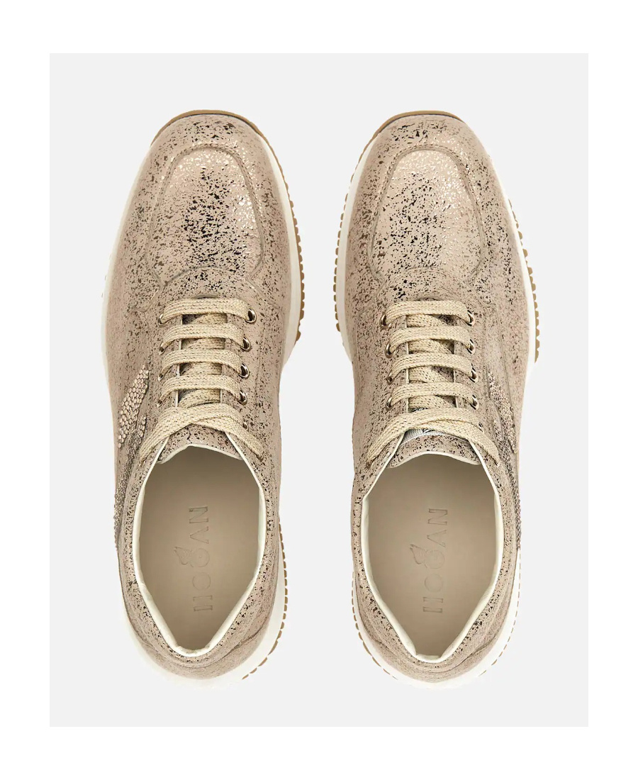 Hogan Logo Sports Shoes In Nude