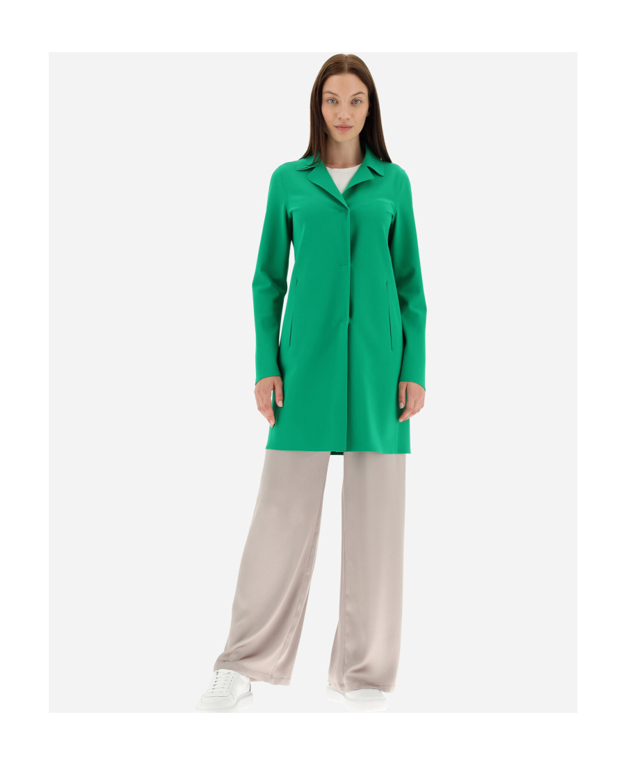 Herno Stretch Techno Jersey Trench Coat In Green