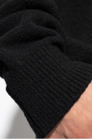 Palm Angels Black Cotton Crew Neck Sweatshirt With White Logo In Black