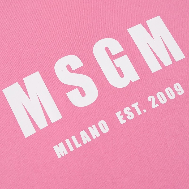 Msgm Logo Leisure T-shirt In Pink