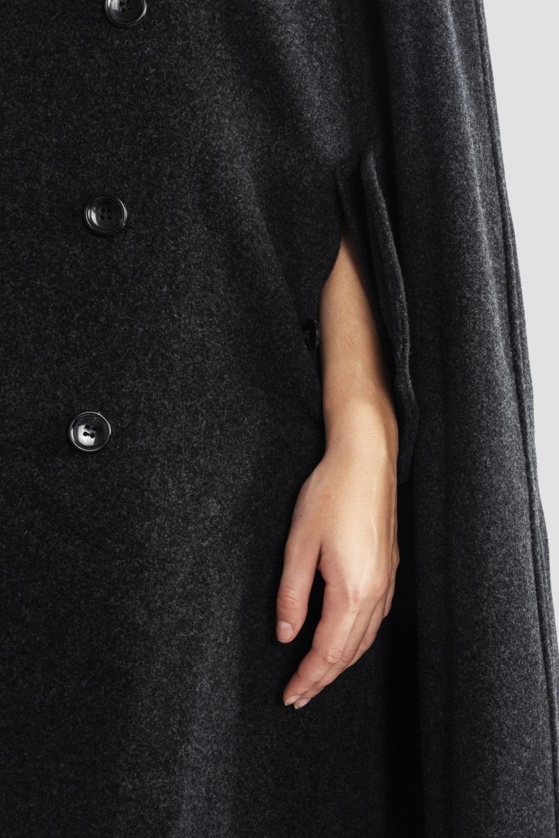Comme Des Garçons Double-breasted Cloak In Black