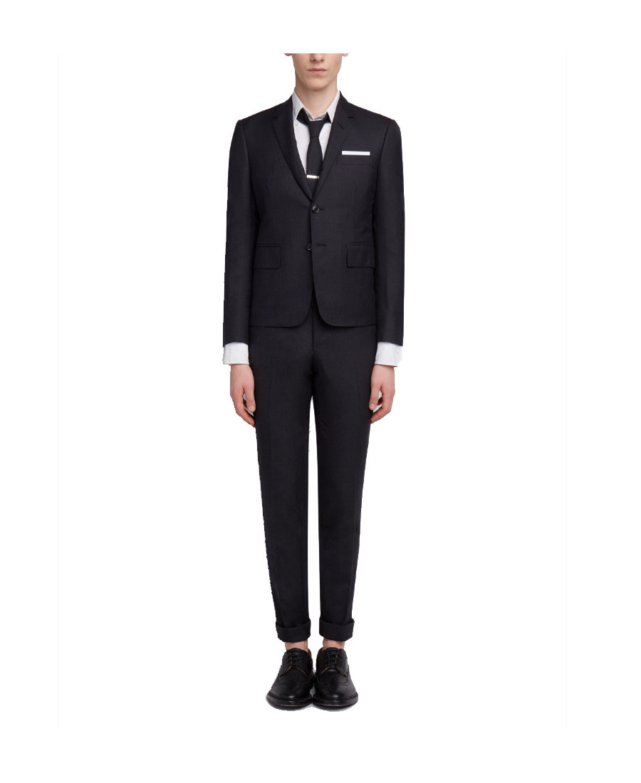 Thom Browne Super 120s Twill Suit With Tie In Black