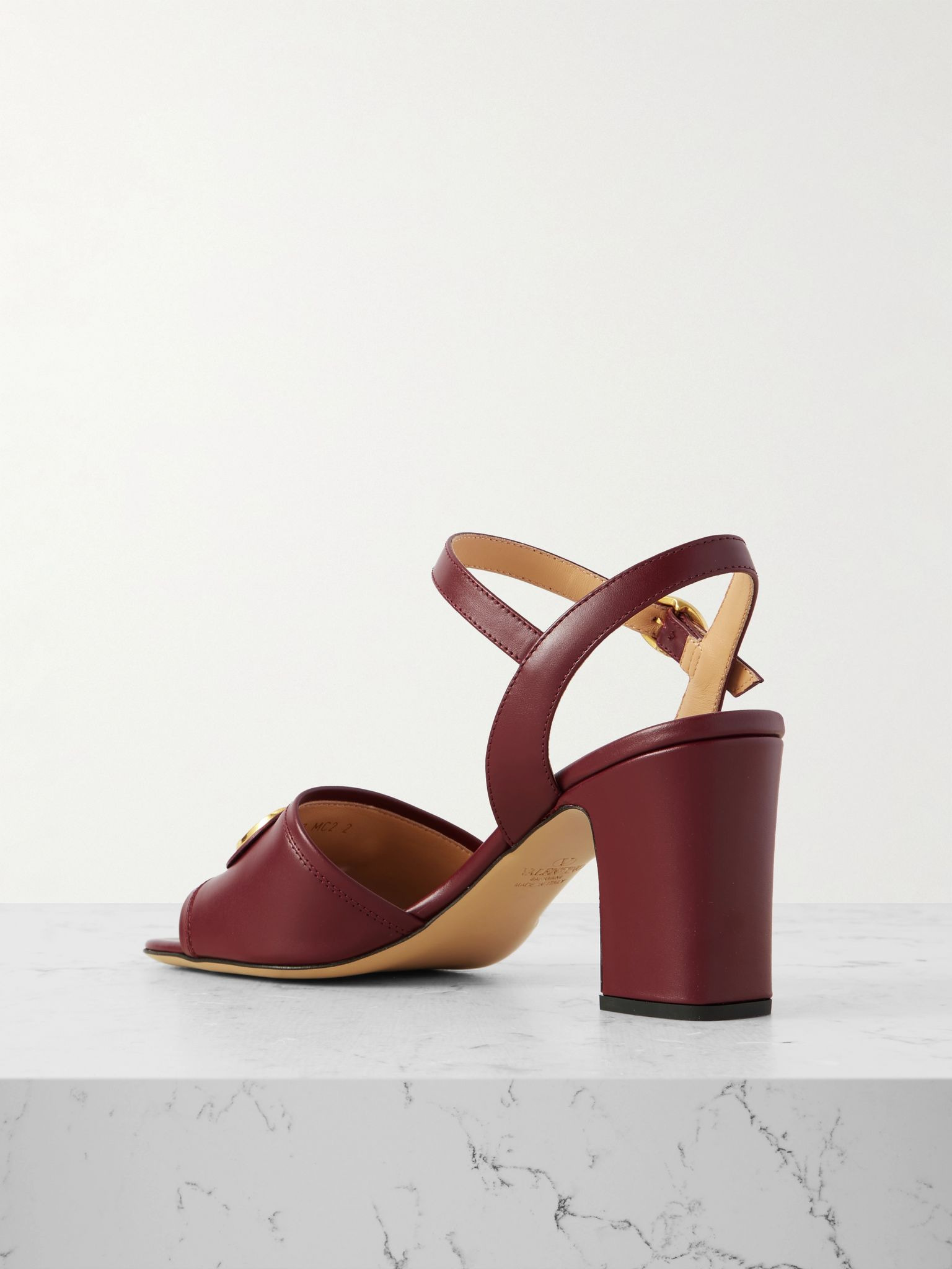 Valentino Vlogo Heeled Sandals In Burgundy