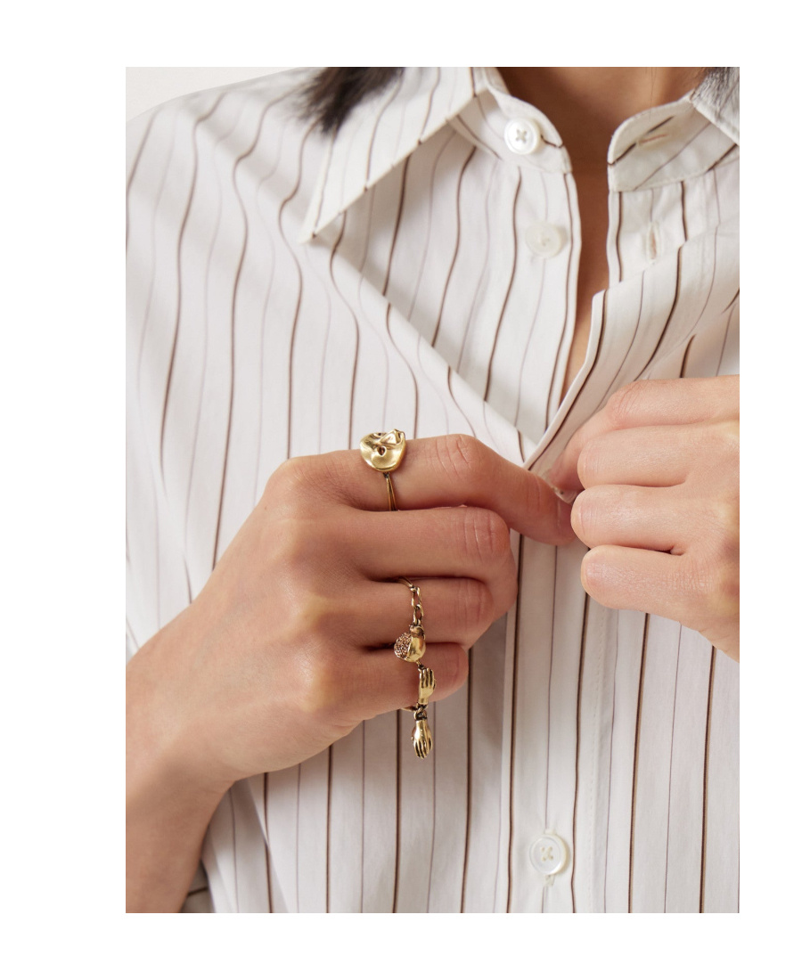 Lemaire Charm-detail Set Of Rings In Yellow