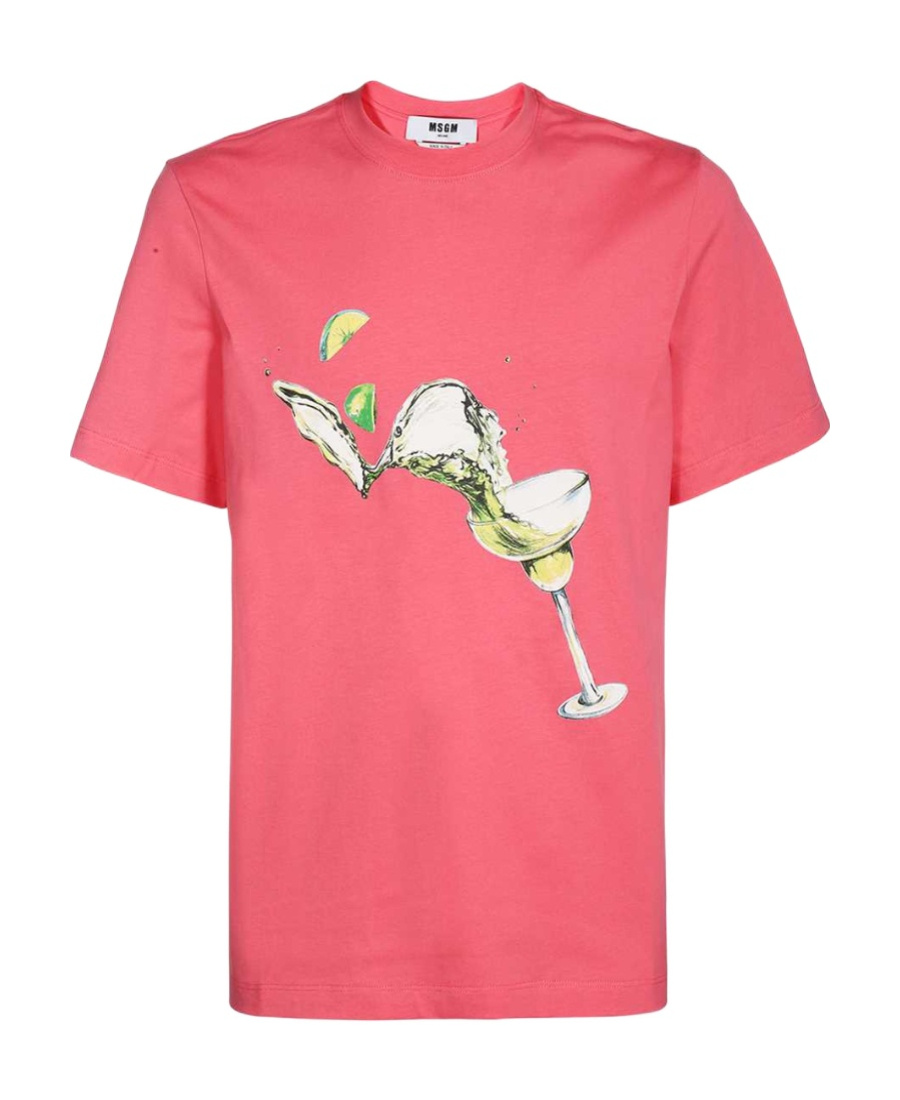 Msgm Round-necked T-shirt In Pink