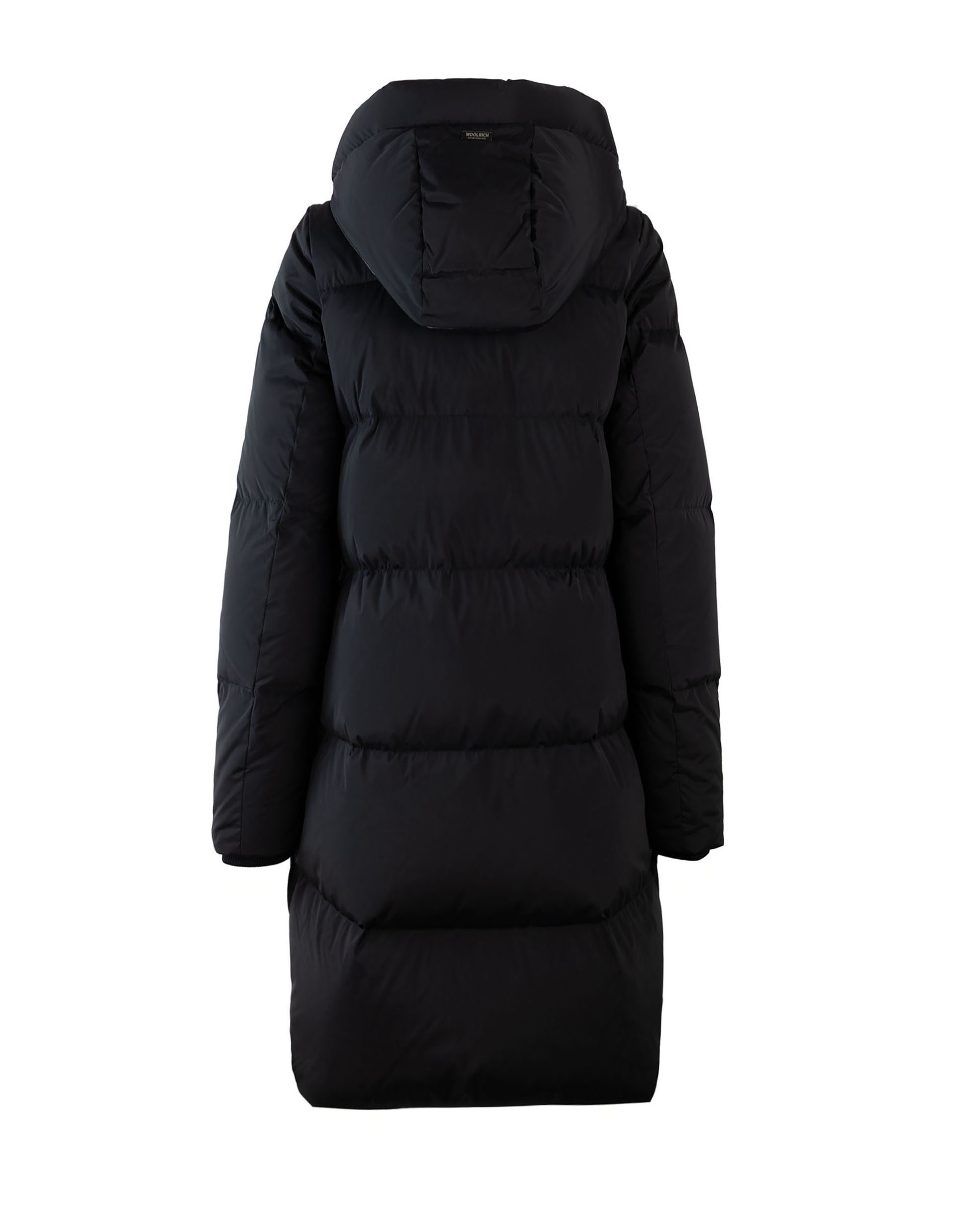 Woolrich Quilted Jacket With Concealed Zip And Snap Button Placket In Black