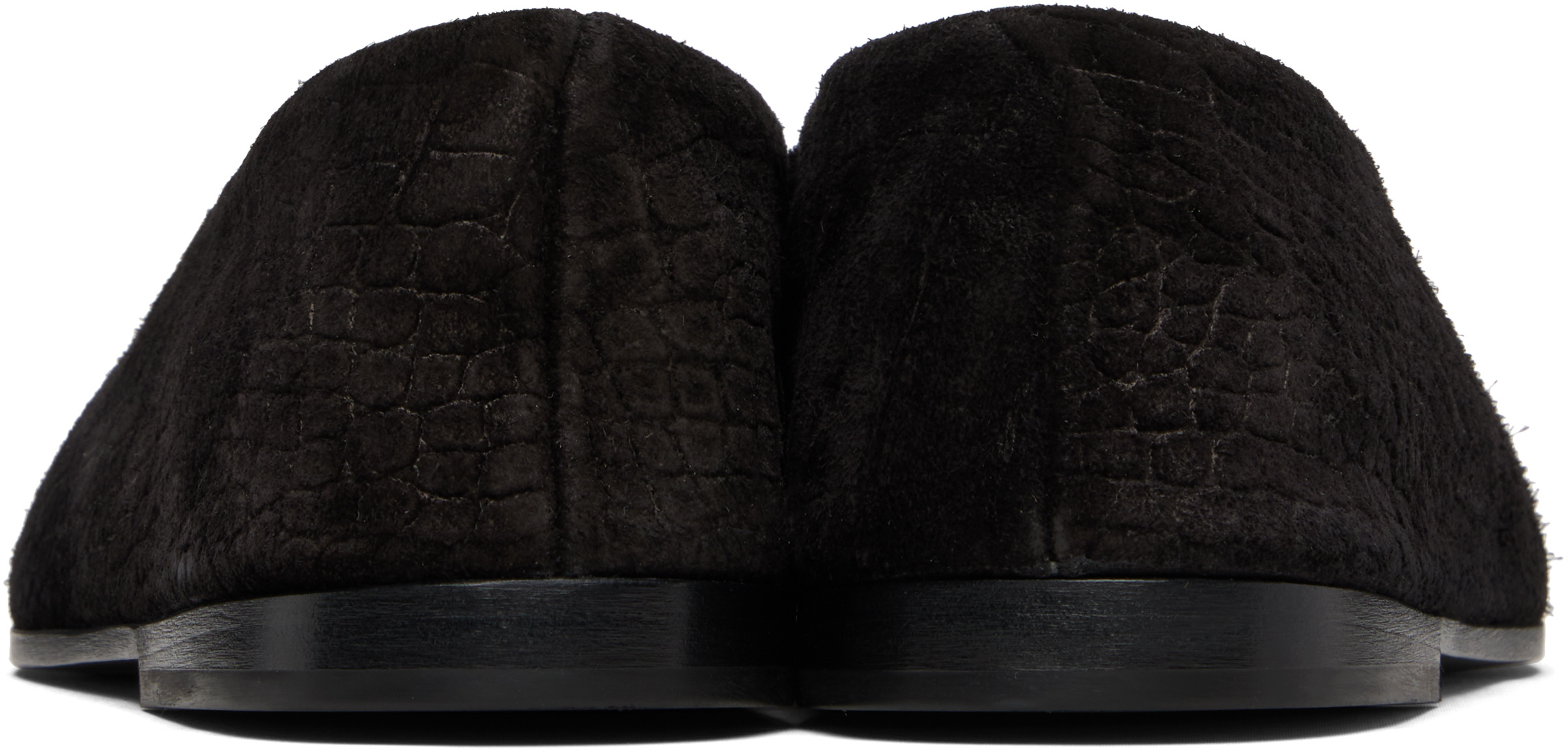 Marsèll Scivolo Embossed Suede Ballerina Flats In Black