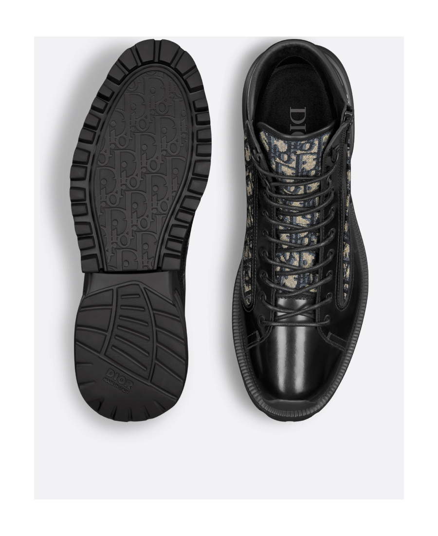 DIOR DIOR HOMME MONOGRAMMED LACE-UP BOOTS 