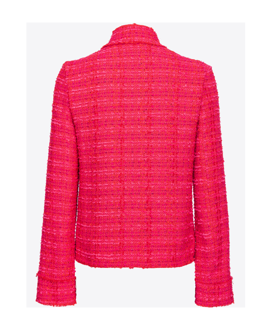 Pinko High-neck Tweed Jacket In Red