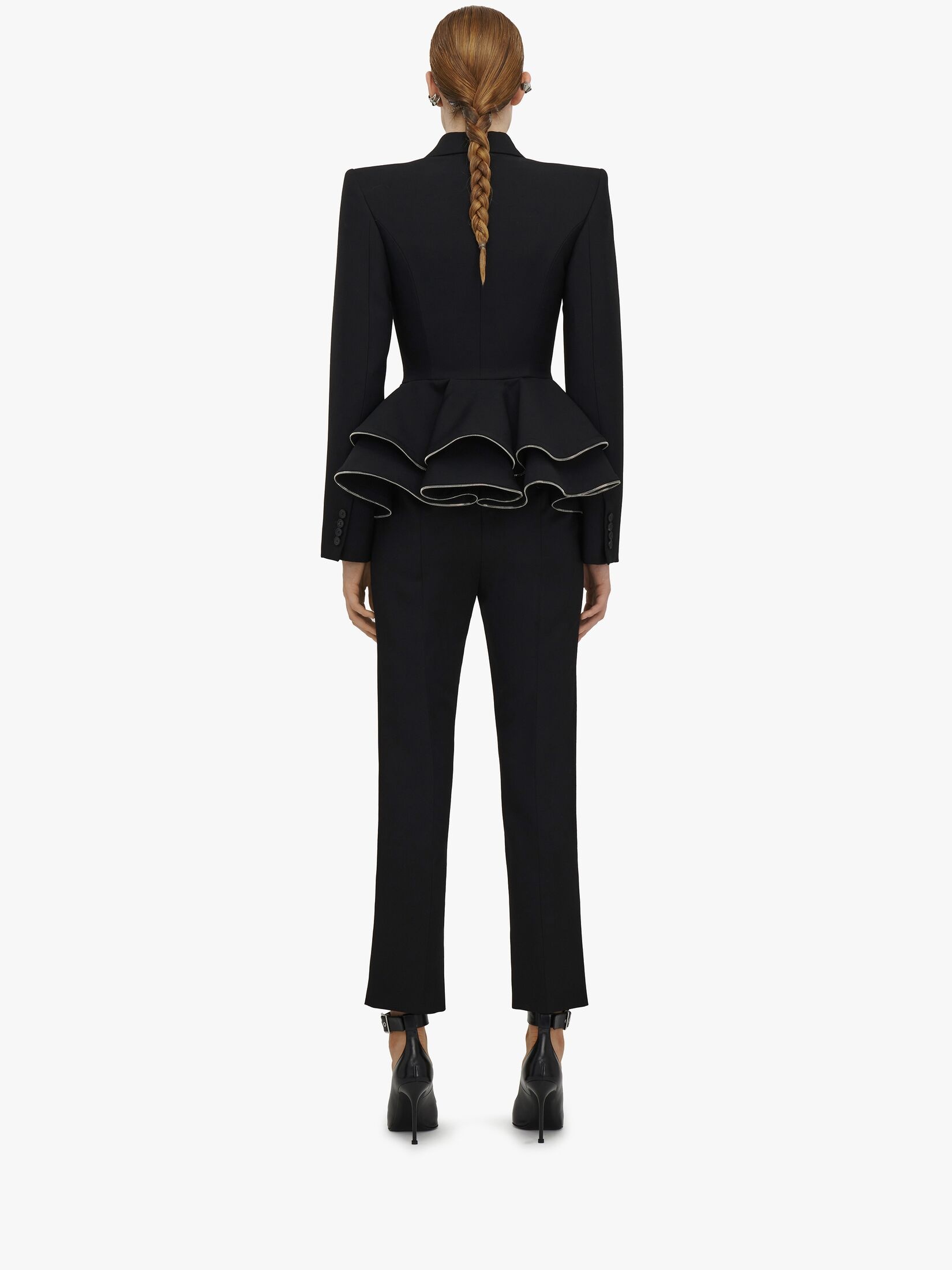 Alexander Mcqueen Zip-detail Wool Trousers In Black