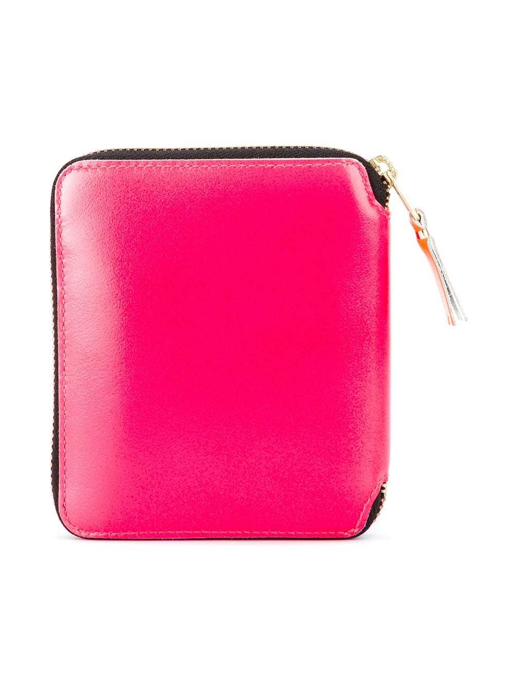 Comme Des Garçons Wallet Colour-block Panelled Zip-up Wallet In Pink