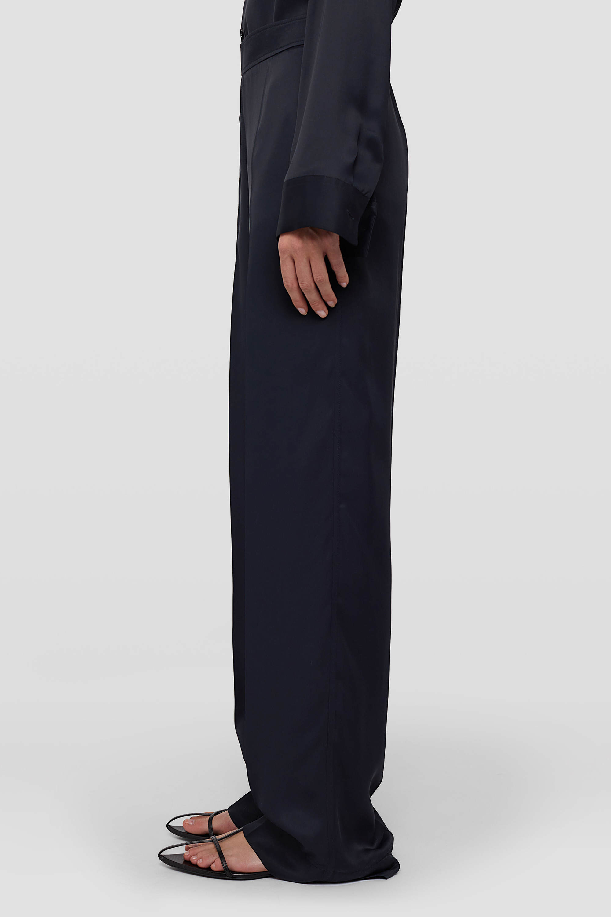 Jil Sander High-waisted Straight-leg Trousers In Black