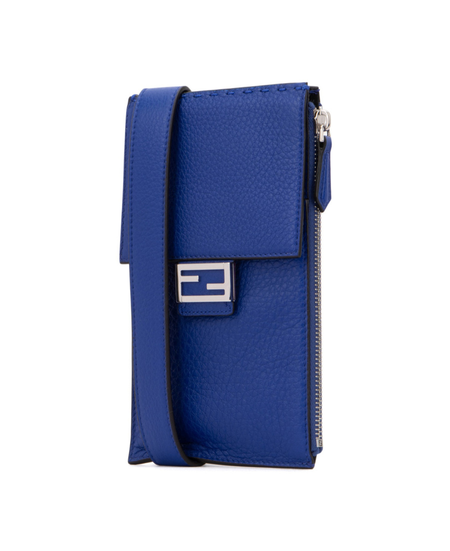Fendi Baguette Phone Crossbody Bag In Blue