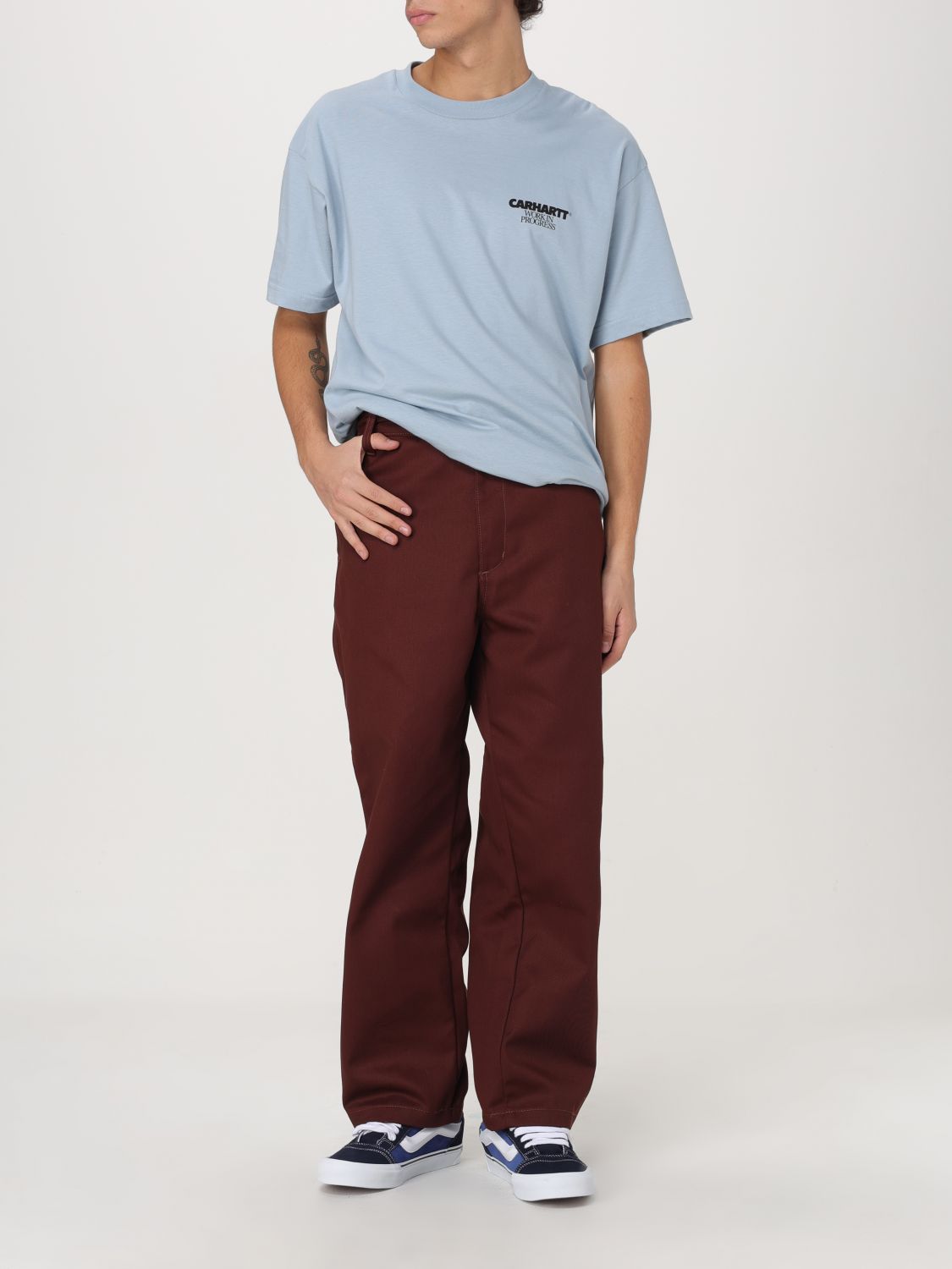 Carhartt Wip Module Tapered Leg Trousers In Brown