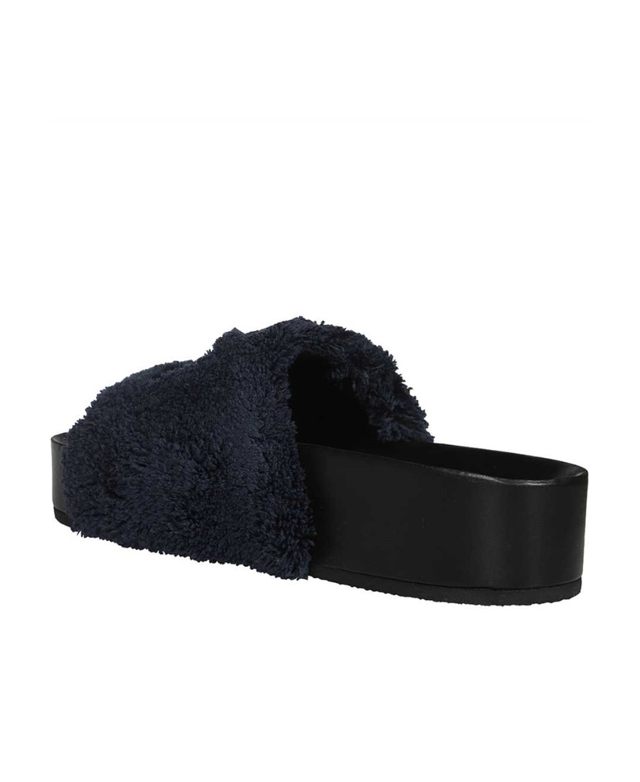 Stella Mccartney Logo Slippers In Black