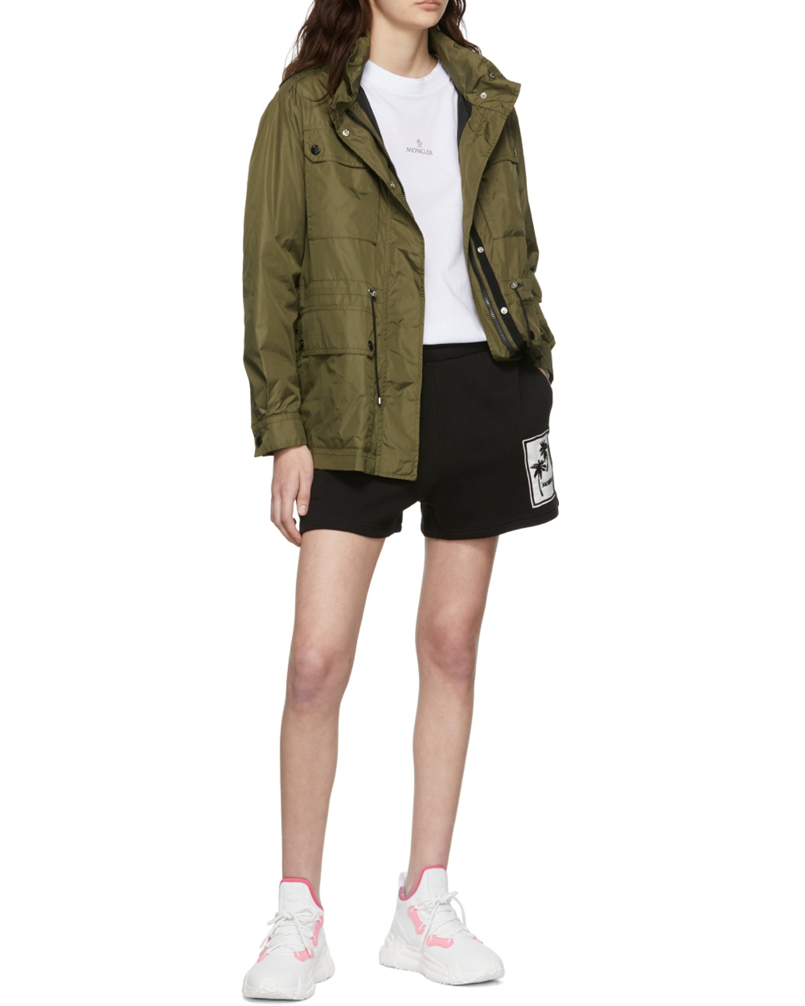 Moncler Logo-print Track Shorts In Black