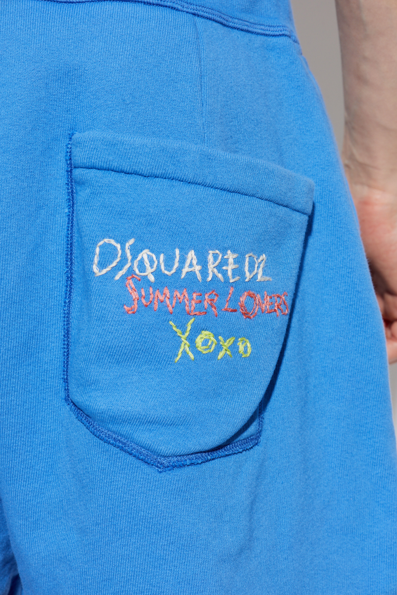Dsquared2 Logo-embroidered Shorts In Blue
