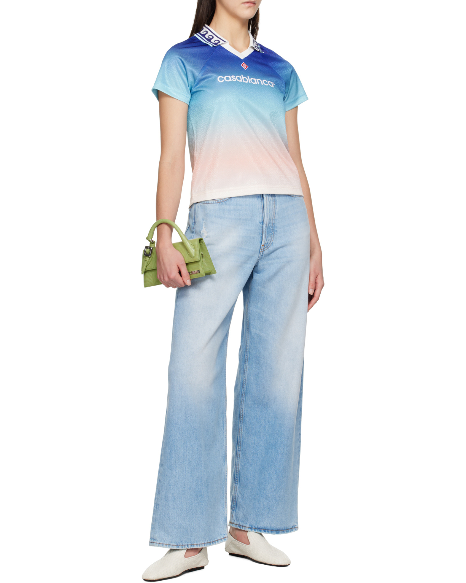 Casablanca Jacquard-monogram T-shirt In Blue
