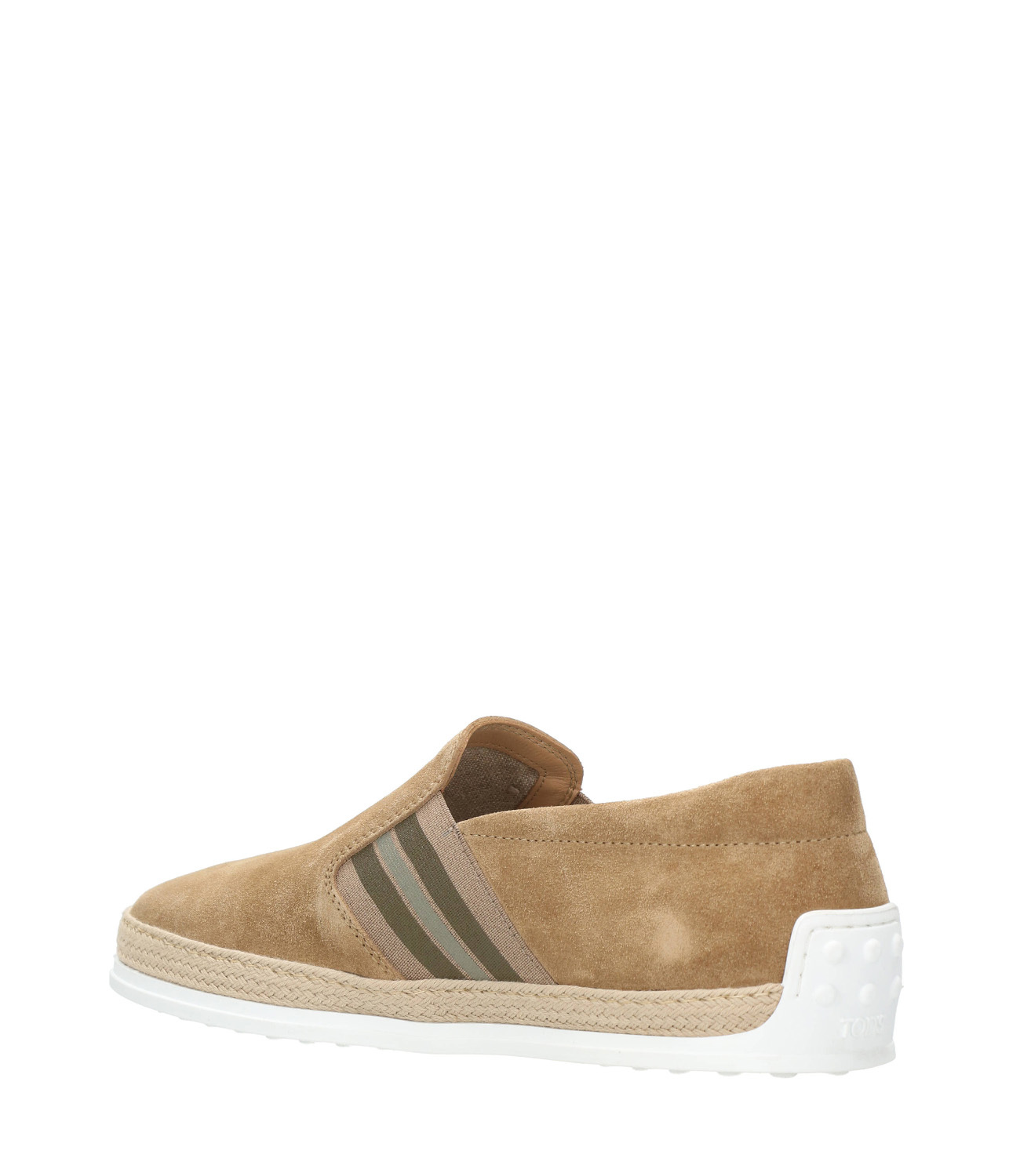 Tod's Stripe-detail Suede Loafers In Nude