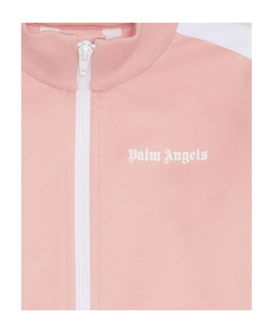 Palm Angels Felpa Rosa In Misto Cotone Bambina In Pink