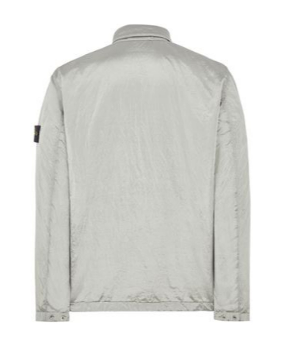 Stone Island Compass Patch Zipped Jacket In Gray