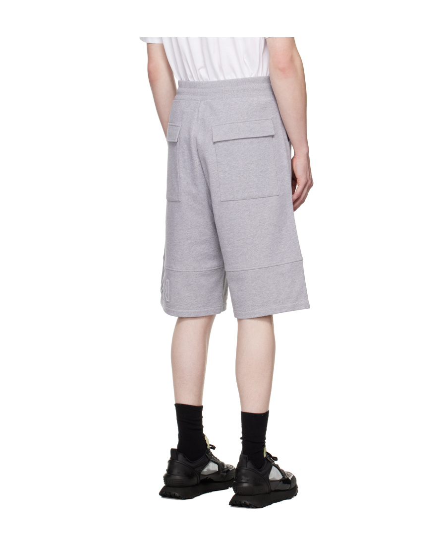 BALMAIN LOGO-PRINT COTTON BERMUDA SHORTS