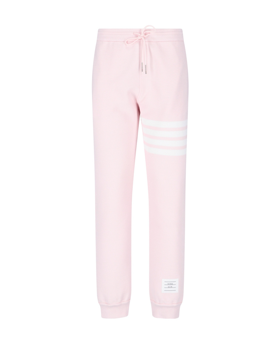 Thom Browne 4-bar Cotton Sweatpants In Pink