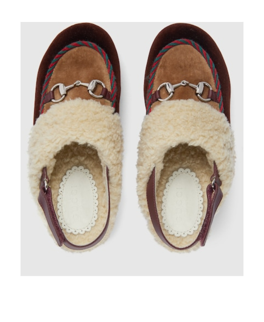 Shop Gucci Horsebit-detail Velvet Clogs In Nude
