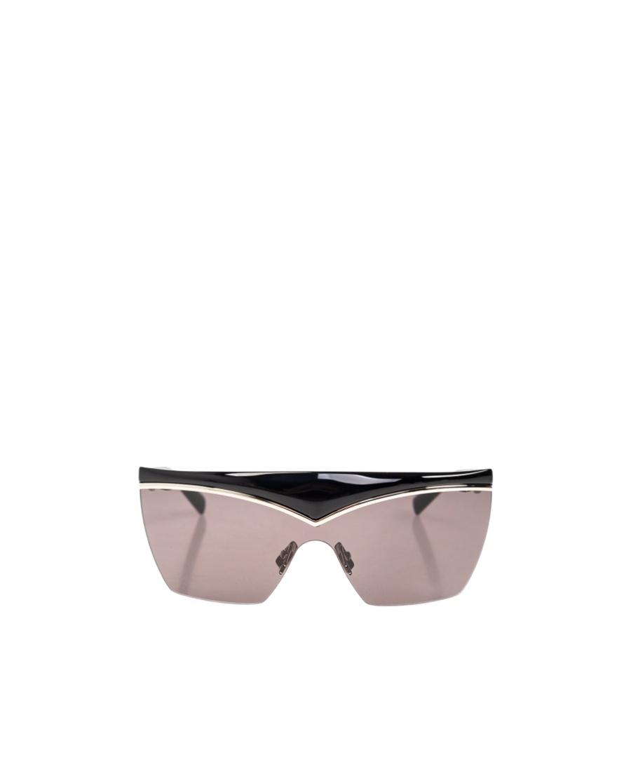 Shop Saint Laurent Shield-frame Tinted Glasses In Nude
