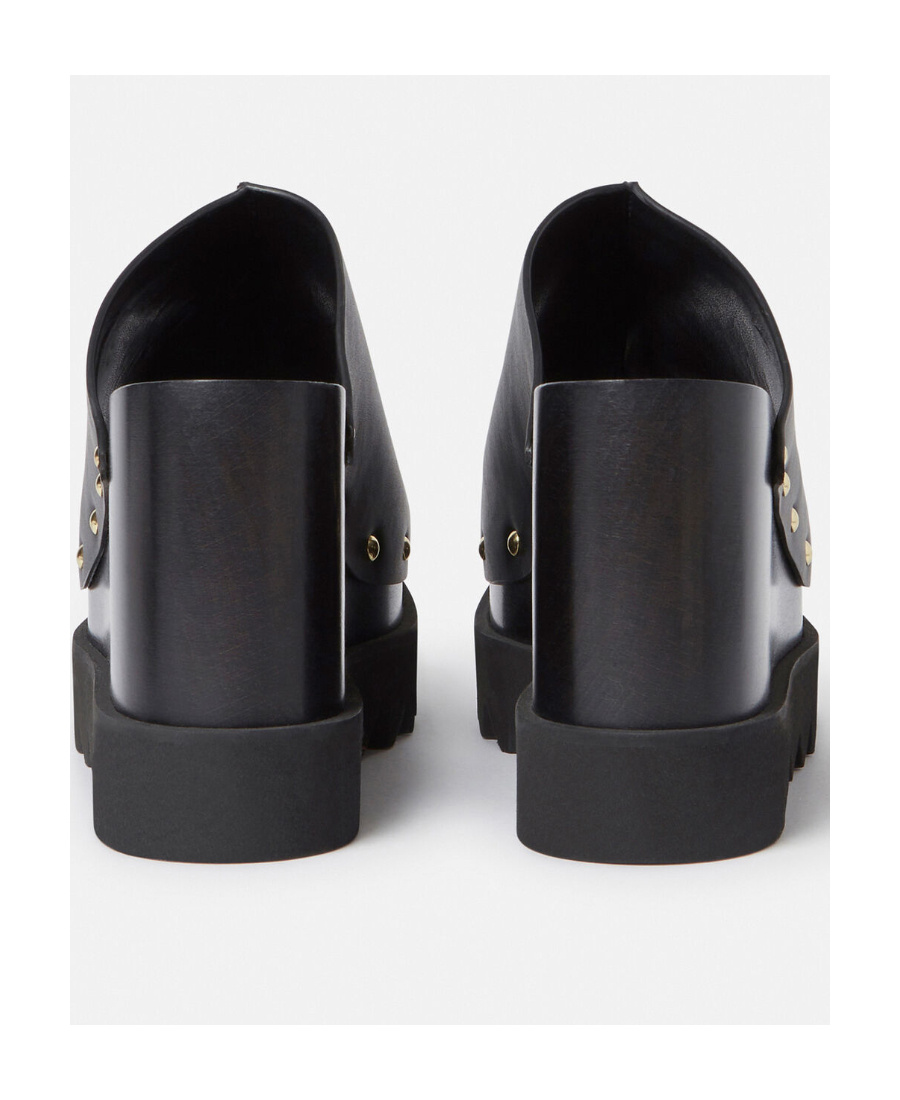 Stella Mccartney Elyse 80mm Studded Wedge Sandals In Black