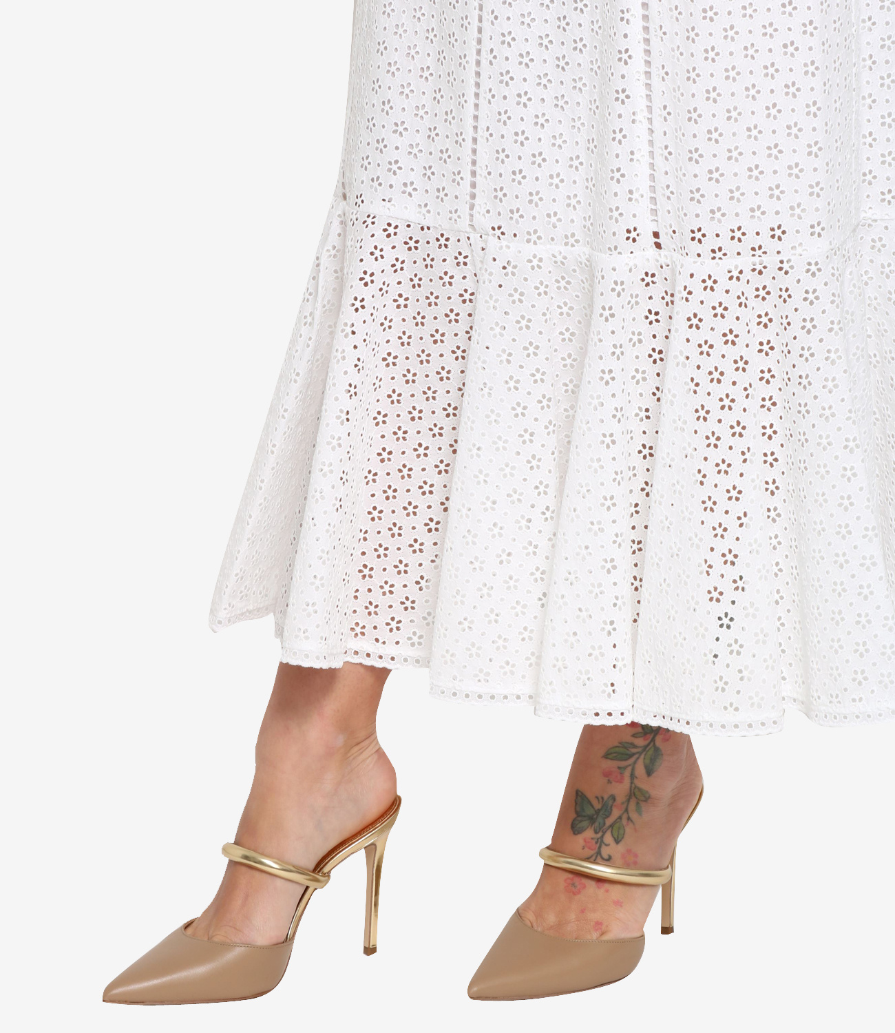Philosophy Di Lorenzo Serafini Broderie-anglaise Midi Dress In White