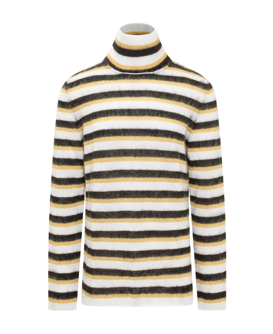 Marni Striped Roll-neck Jumper In White