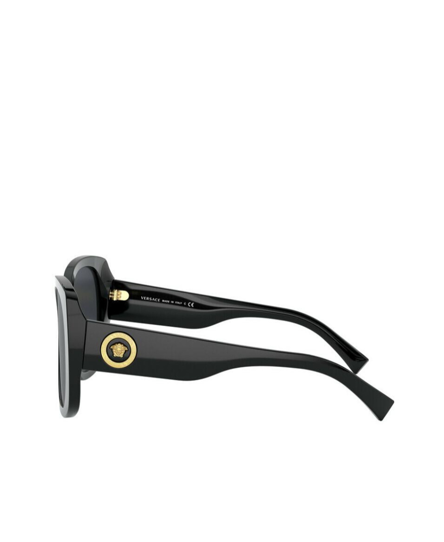 Versace Rectangular Medusa Sunglasses In Black