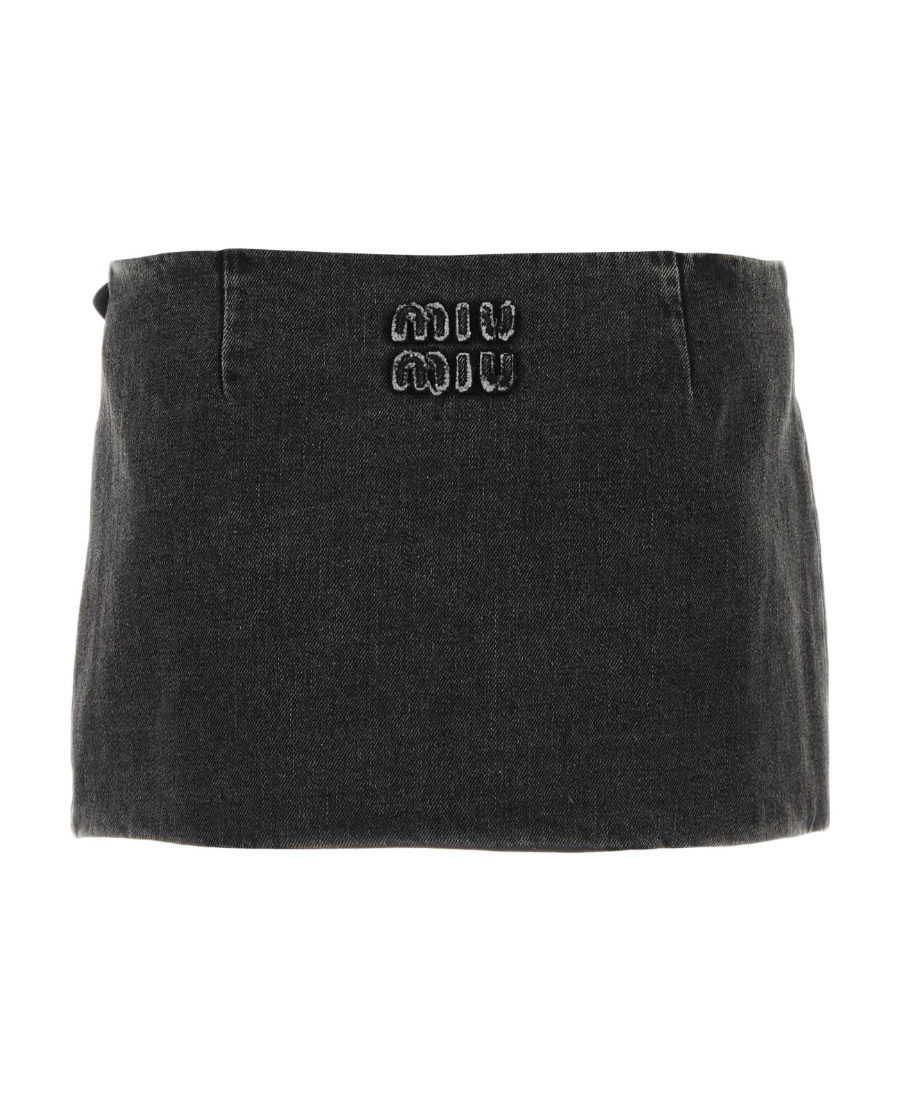 Miu Miu Emblem Skirt In Black