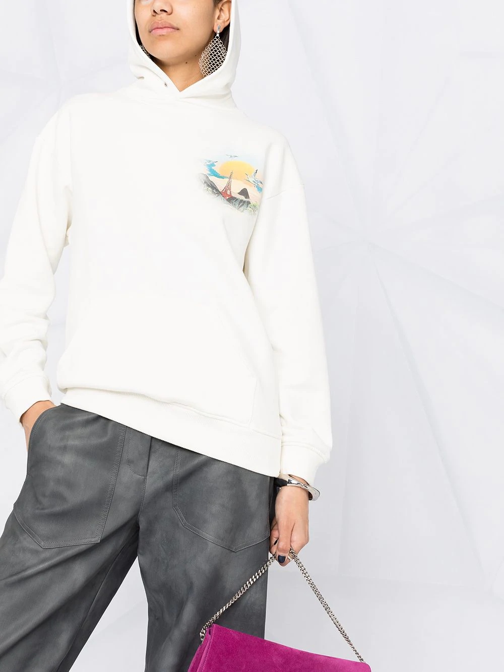 Givenchy Island Print Hoodie In White