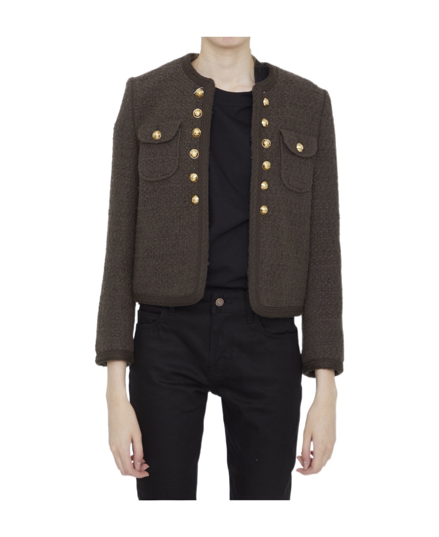 Celine Long-sleeved Casual Jacket In Brown