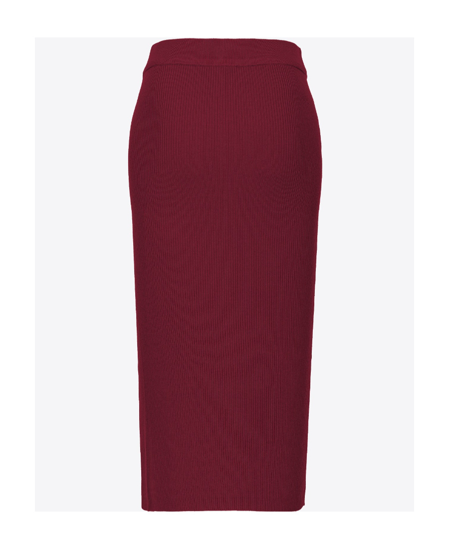 Pinko Cut-out Detailing Wool-blend Skirt In Red