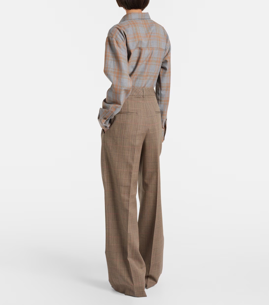 Rohe Plaid Straight-leg Casual Pants In Brown